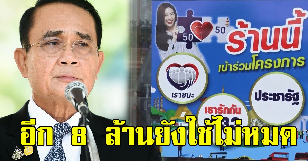 อีก 8 ล้านยังใช้ไม่หมด คนละครึ่ง หมดเขต 31 มี.ค.นี้