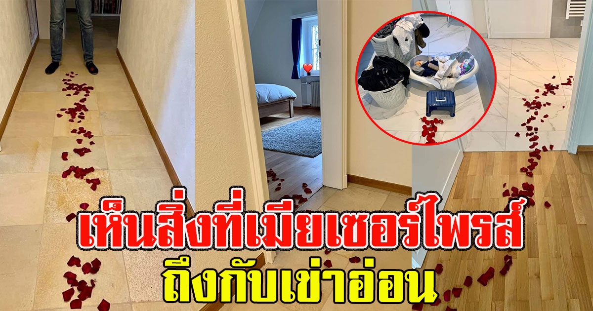 หนุ่มหมดคำพูด เจอแฟนสาวทำเซอร์ไพรส์ โรยกลีบกุหลาบให้เดินตาม